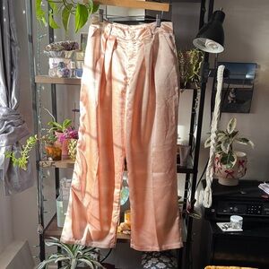 Champagne satin trousers